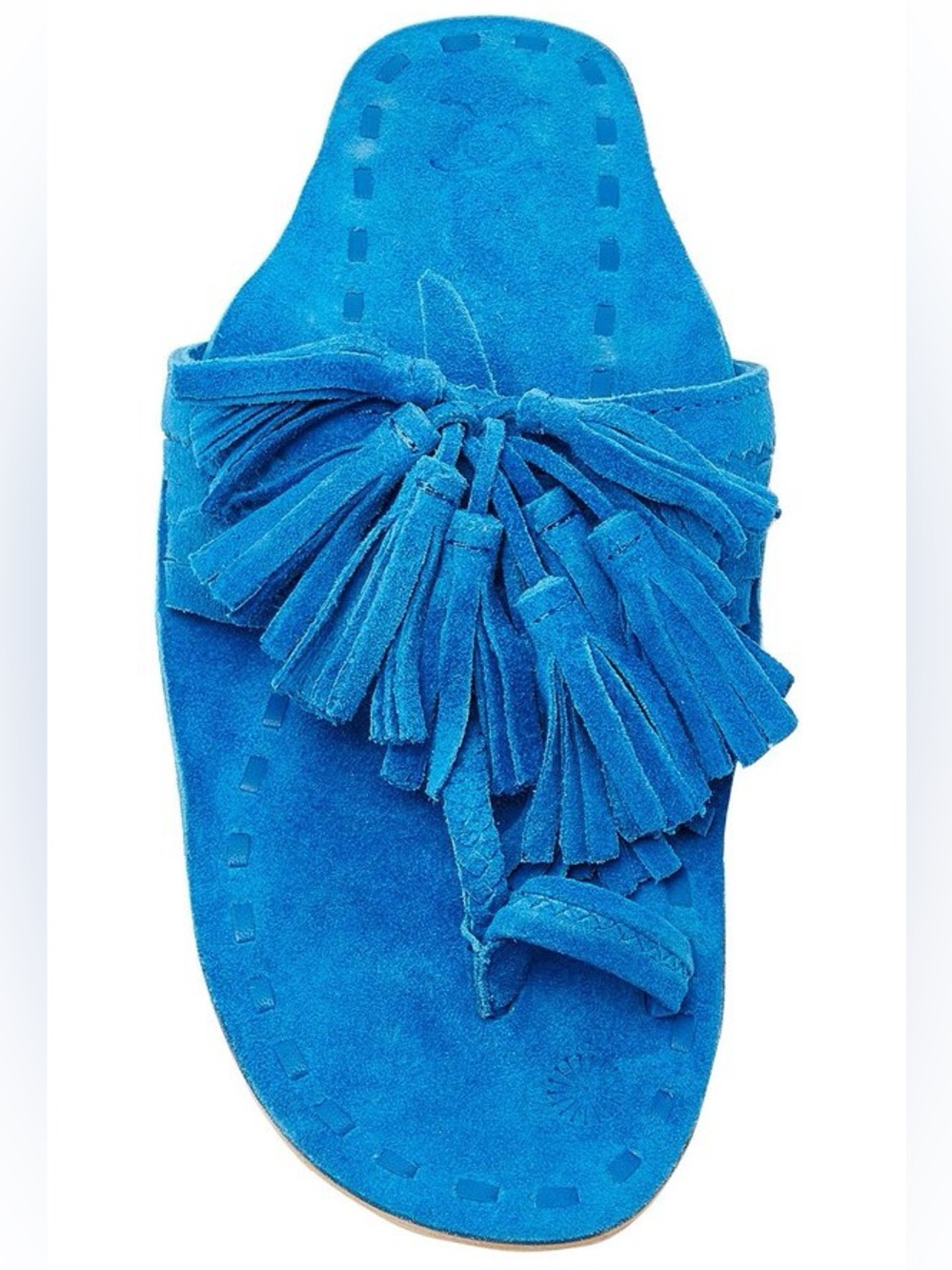 NEW Figue Scaramouche Tassel Braided Blue Suede Leather Sandal 7